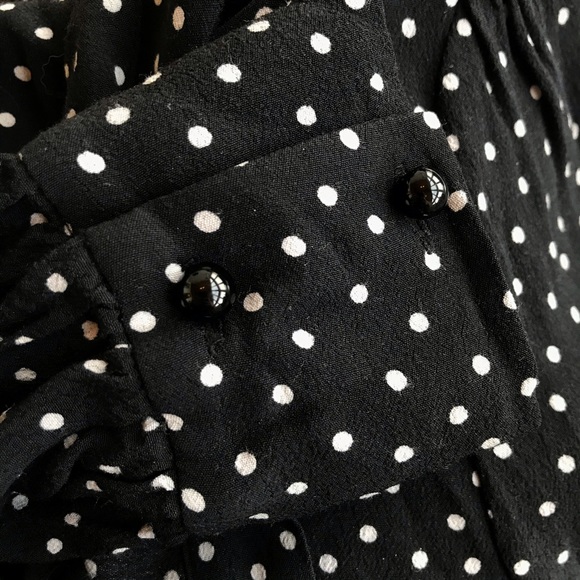Kate Spade polka dot black and white tie front top - Picture 11 of 11